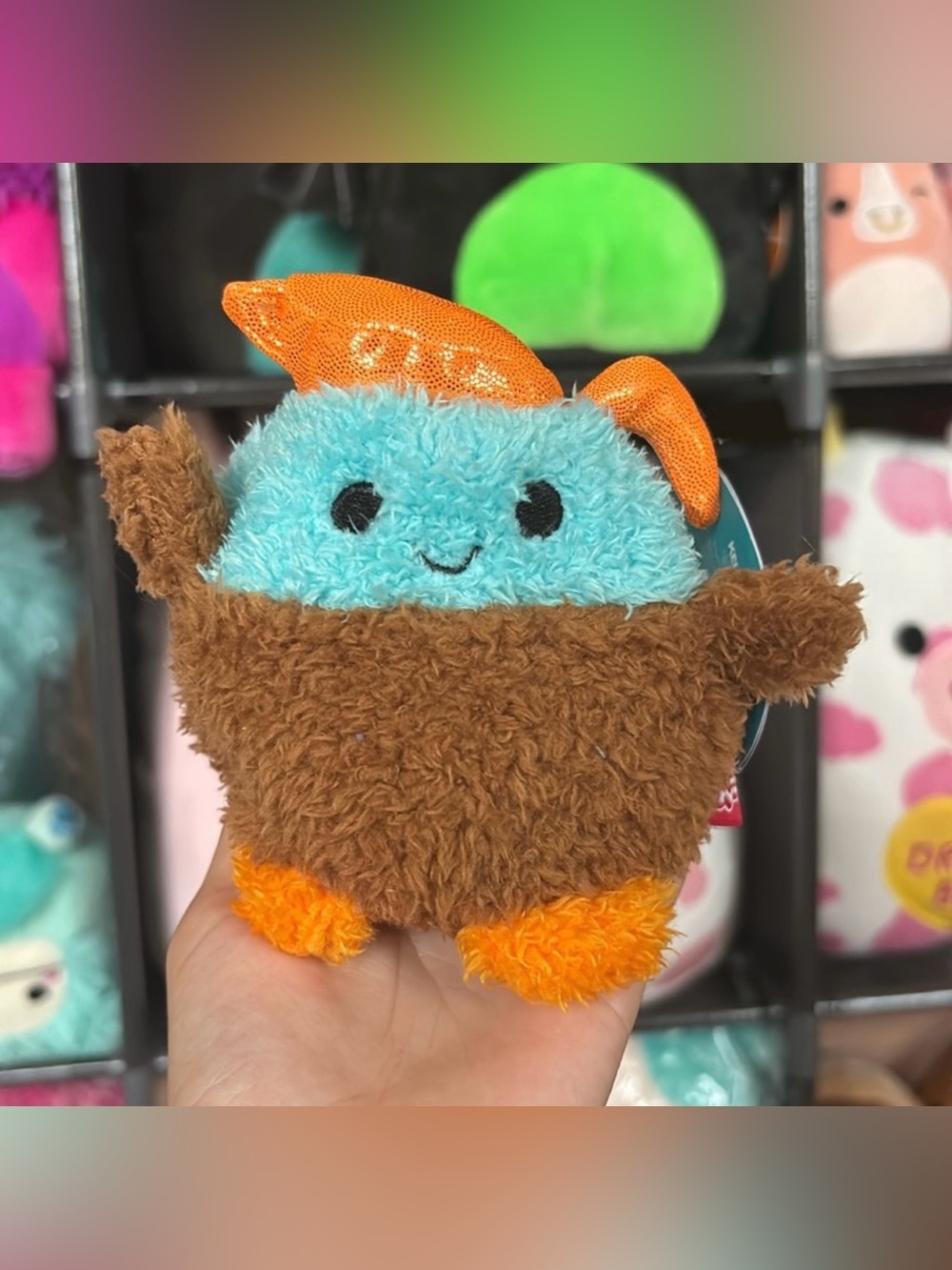 Colton - Bum Bumz Small Plush- Blue & Brown with Orange Accents